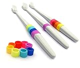 Toothbrush Marker by CUPmarker - Set of 6 Reusable & Adjustable Toothbrush Labels for Standard...