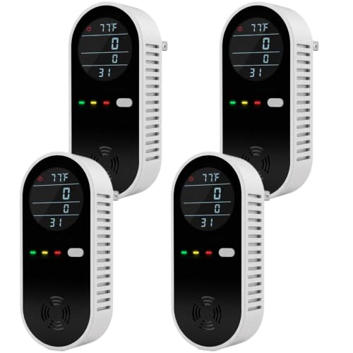 Airguard - 4-In-1 With Real-Time Digital Display Plug-In With Temperature & Humidity Tracking Easy Setup For Home & Apartment (4 Pcs)