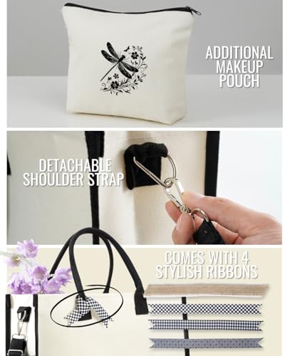 Bolso Tote de Lona con Cierre y Correa para Mujer miniatura 5