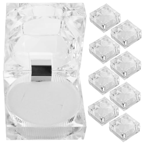 Beaupretty 10 Pezzi Trasparenti Acrilico per Gioielli Organizer per Anelli e Orecchini Contenitori Eleganti per Cerimonia e Matrimonio Scatoline Porta Gioielli Versatili e Raffinate