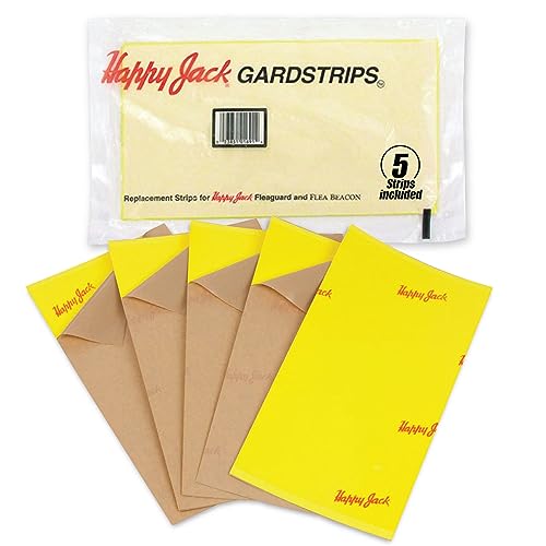 Happy Jack Gardstrips Replacement Glue Pads for Flea Traps, Attracts & Traps Indoor Fleas, Breaks Breeding Cycle, Safe, Fast, Clean, Easy Way to Kill Pests, USA 5 pk