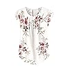 Milumia-Womens-Elegant-Floral-Print-Petal-Cap-Sleeve-Pleated-Vacation-Office-Work-Blouse-Top Milumia Women's Elegant Floral Print Petal Cap Sleeve Pleated Vacation Office Work Blouse Top Beige Large