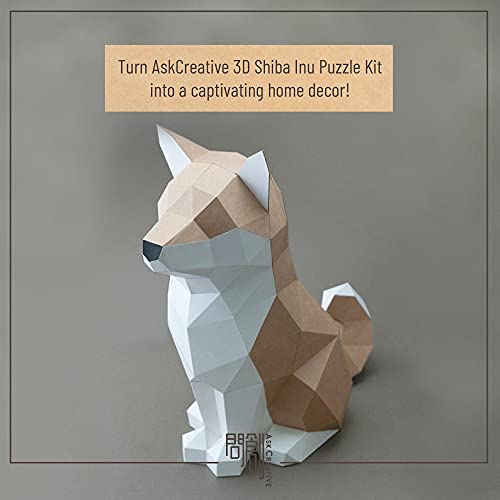 Mayde Askcreative 3D Puzzles, Easy-To-Assemble Dog Puzzle Diy Papercraft Kits For Adults & Students (Shiba Inu) #TOP2