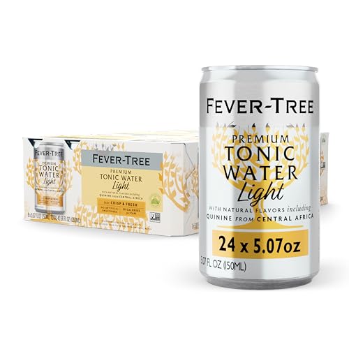 Fever-Tree Light Tonic Water – Premium Low-Calorie Mixer for Cocktails and Mocktails, 24 x 5.1 Cans – Naturally Sourced, Non-GMO