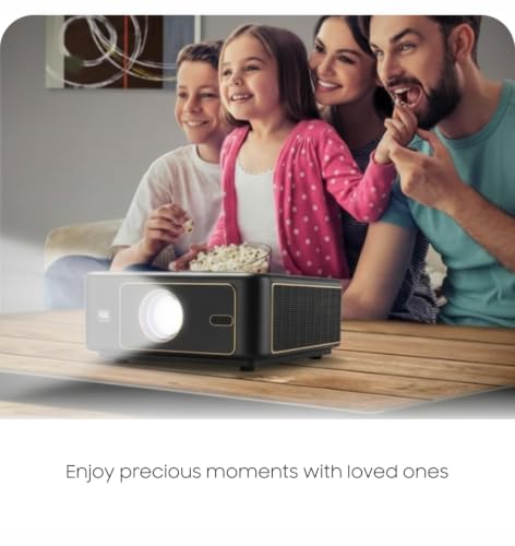 Image of Ray Gold Play Smart Projector with Google TV | 4300 ANSI Lumens and 15000 LED Lumens | 4K Supported | Electric Focus | Auto Keystone | Dual Band WiFi | Bluetooth | Home Theatre Projector