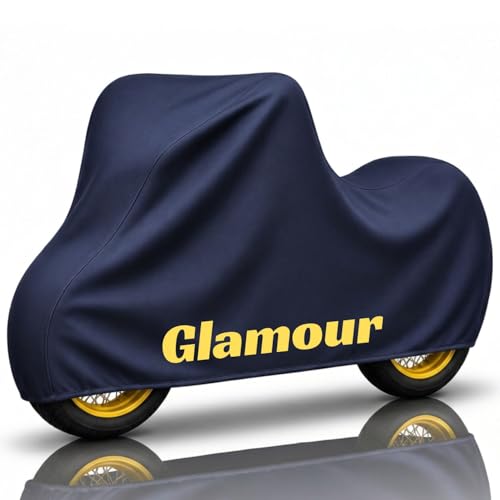 Image of Puroma-Pro Heavy Duty Waterproof Bike Cover Compatible for Glamour Bikes - Outdoor Motorcycle Cover Windproof Buckle, UV Protection & Dust Resistant Full Body Cover