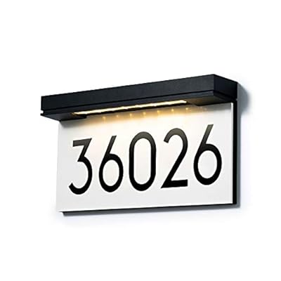 House Numbers For Outside Solar Powered, Address Plaques for House, LED Illuminated Waterproof Outside Address Sign 3000K Warm White