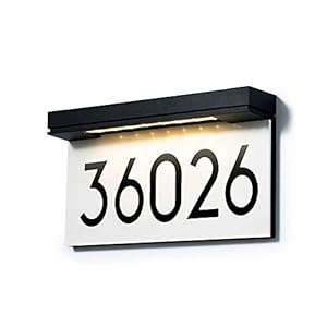 House Numbers Solar Powered, Address Plaques for House, LED Illuminated Waterproof Outside Address Sign 3000K Warm White…