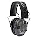 Walkers Razor Slim Electronic Muff (Carbon) Bundle with Hearing Protection and Safety Glasses Case, and Ballistic Protection Glasses (3 Items)