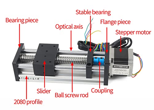 Rattmmotor EBX1605J Ebx1605 100Mm / 3.94 Inch Cnc Linear Stage Actuator, Double Optical Axis Linear Slide Rail And 1605 Ball Screw Cnc Linear Motion Rail Guide thumb #4