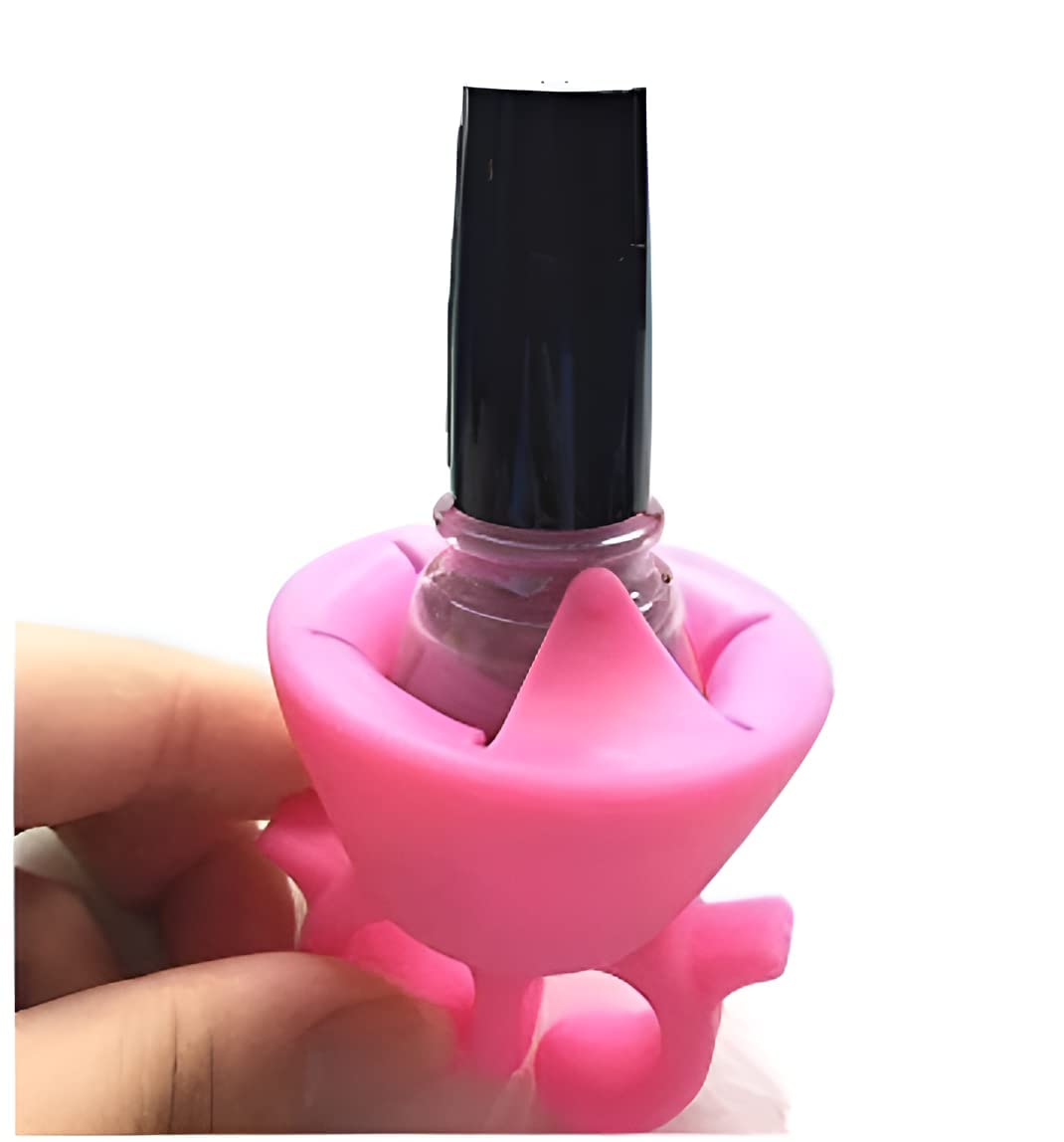 SUNISA Nail Polish Lipstic Stand For Women Differs In Light Weight | Fingernail painting tool/Silicone anti spill bottle stand,/ Wearable nail polish... 2