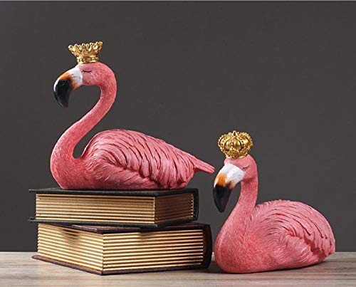 Dszxhn Statues For Home Decor,Creative Resin Stylish Pink Flamingo Couple Animal Figurines Crafted Sculpture,Home Desktop Crafts Art Décor Statuettes For Indoor Living Room Office #TOP1