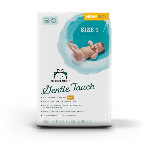 Amazon Brand - Mama Bear Gentle Touch Diapers, Size 1, 49 Count