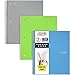 Five Star Spiral Notebooks, 1 Subject, College Ruled Paper, 100 Sheets, 11" x 8-1/2", Teal, Lime, Gray, 3 Pack (73053)