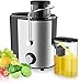 Deenkee 600W Centrifugal Juicer for Fruit and Vegetable - Stainless Steel, High Juice Yield Extractor With Anti-drip Dual-Speed, BPA-Free, Easy to Clean With Brush