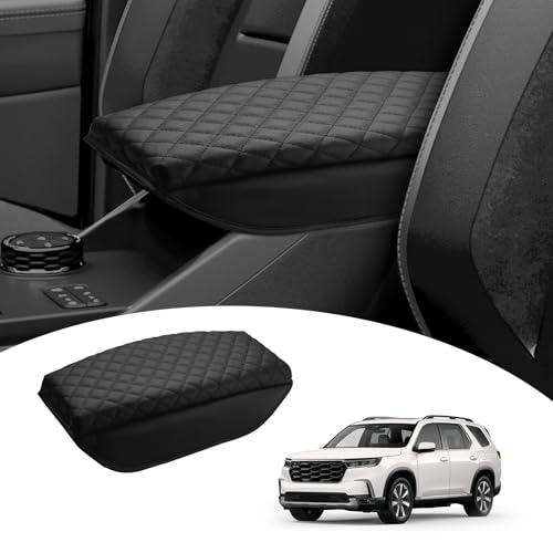 Shademax Center Console Cover for Ford Ranger 2024 2025 2026 Accessories, Ranger Armrest Cover Cushion Pad Middle Console Cover Armrest Seat Box Protector PU Leather Anti-Scratch Black