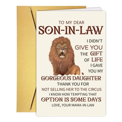 Unique Birthday Card Gifts Decorations for Son-In-Law, Cute Happy Son In Law Birthday Card...
