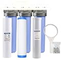 AFWFilters 20-inch 3 Stage High Flow Whole House Filter for Low pH Acidic Water, Heavy Metals, Chlorine, Sediment, Bacteria Filtration; Neutralize pH