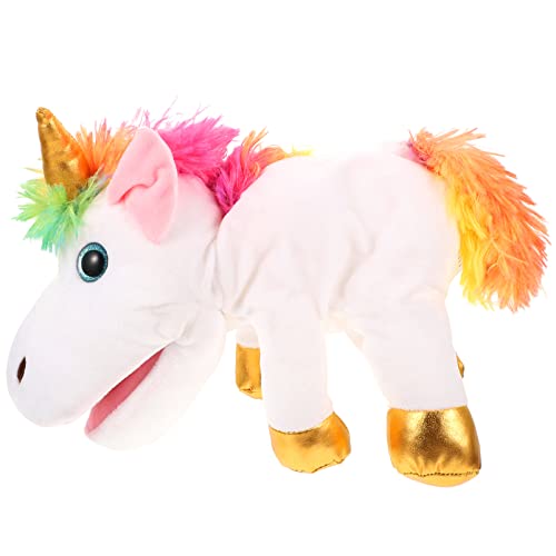 Alipis Einhorn-Puppe Plüsch-Tier-Handpuppe Niedliches Einhorn Haus Spielzeug Geschichtenerzählen Requisiten So Würden Spielen Zubehör Spielzeug Geschenke Für Mädchen Jungen Cover
