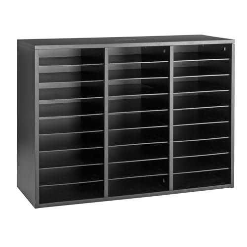Image of Really Good Stuff Classroom Black Mail Center, 27 Slots | 32 inch W x 12 inch D x 23 inch H, Office Mailboxes, Mail Sorter, Classroom Organization, Mailbox Organizer for Students & Teachers
