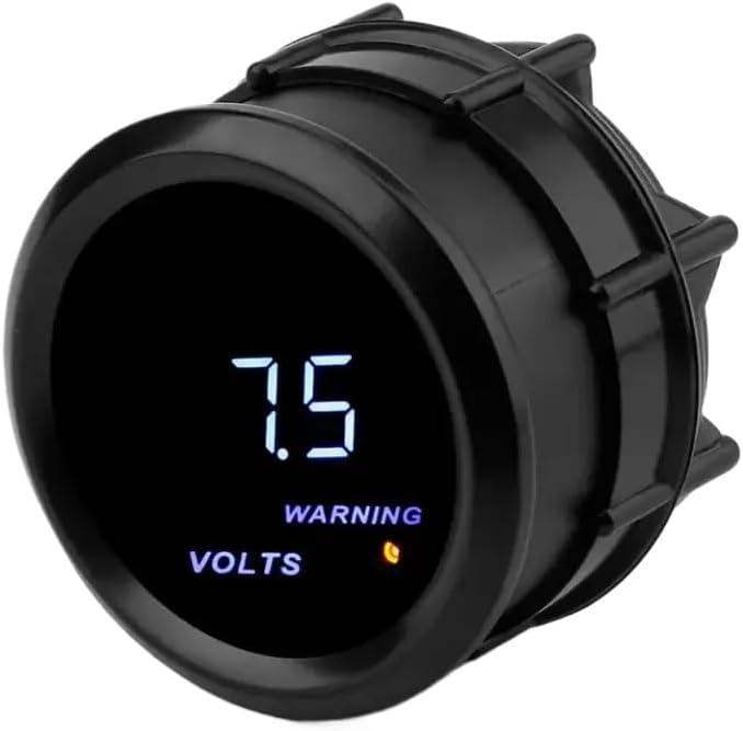 2 52mm Car Auto Voltmeter Volts Gauge 8-18V Voltage Universal Digital Blue Led Car Volt Meter Black Face Red Compatible with Automotive Vehicles