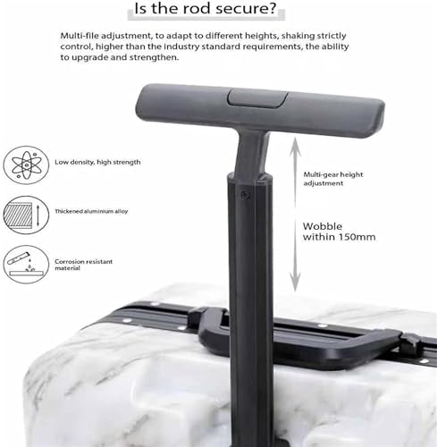 Marble Pattern Suitcase with Aluminum Frame Portable Travel Trolley Case Drop-Resistant PC Hard Shell Carry On Luggage TSA Lock2