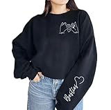 NAZENTI Personalized Besties Sweatshirt With Name on Sleeve, Custom Besties Sweatshirt, Matching Best Friends Sweater, Sister Sweater, Sister Women Best Friend Sweatshirts, BFF Gifts For Friends /7