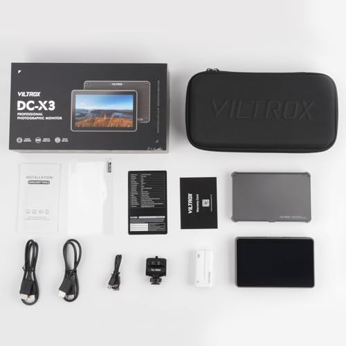 Camera Field Monitor 2000nit HD 1920x1080 IPS Touch Screen with 3D LUT Touch Screen 4K HDMI Camcorder DSLR Cameras Video Monitors with Sunshade Hood/np-f550 Battery VILTROX DX-3 6inch Kit