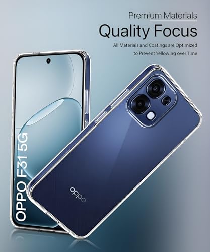 Image of Lifetime Anti-Yellow Clear Back Cover Case Compatible with Oppo F31 5G (Sleek Crystal Hard Back | Shockproof Protection with Camera Protection)