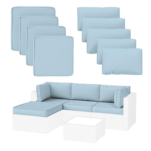 Pakunoda 9 Pack Patio Cushion Covers Outdoor Furniture Cushion Slipcovers