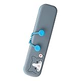 LIHIT LAB. PuniLabo Slim Zipper Pouch (Pen Holder), Gray Cat, 7.9 x 1.9 inches (A7717-4)