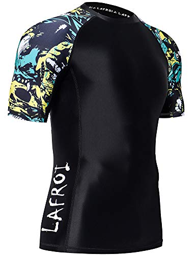 LAFROI Camiseta de manga corta para hombre UPF 50+ Baselayer Skins de compresión, Hombre, GB-LA_CLY02_Bt1-D-Fierce-MD, Fierce, M Cover