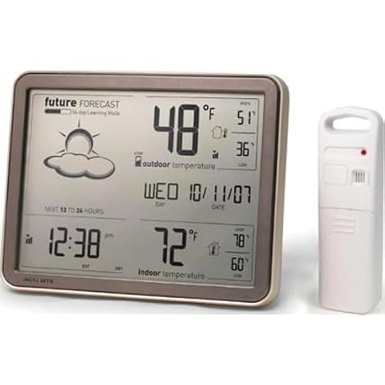 Acu Rite 75077 A 3 M Self Learning Forecast Wireless Weather Station with Large Display and Atomic