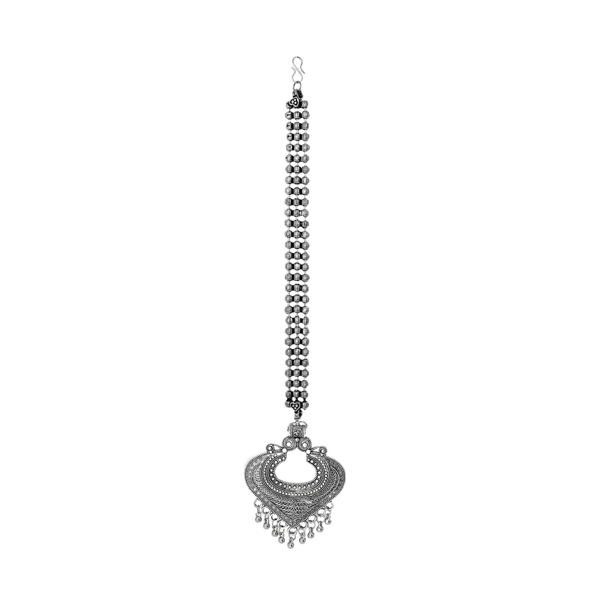 teejh Sankita Silver Oxidised Mang Tika For Women-picture-6