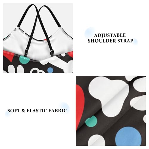 Paw Bones Hearts Girls Swimsuit One Piece Bathing Suit for Baby Girls' Swimwear 3-10T3