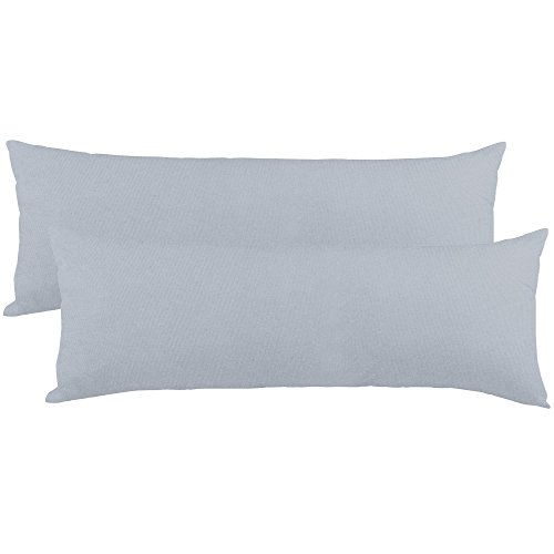 aqua-textil Classic Line Funda de Almohada para Dormir de Lado, algodón, Gris/Plateado, Doppelpack 40 x 145 cm, 2