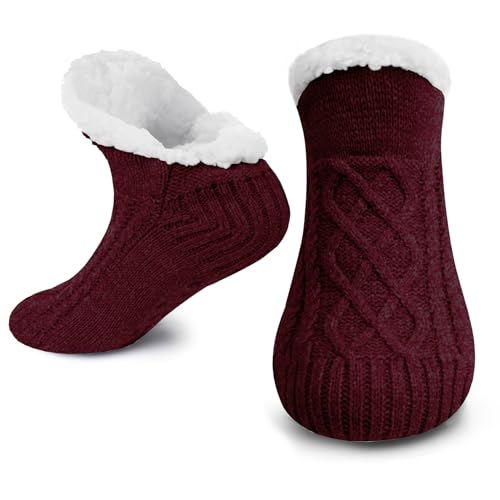 Image of Fluffy Fuzzy Warm Slipper Socks for Women Men Thick Fleece Lined Non-Slip Socks Indoor Floor ChristmasGiftsfor women Winter super Soft Warm Cozy Grip Socks