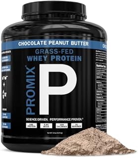 Promix Whey Protein Powder, Chocolate Peanut Butter - 5lb Bulk - Grass-Fed & 100% All Natural - Post Workout Fitness & Nutrition Shakes, Smoothies, Baking & Cooking Recipes - Gluten-Free