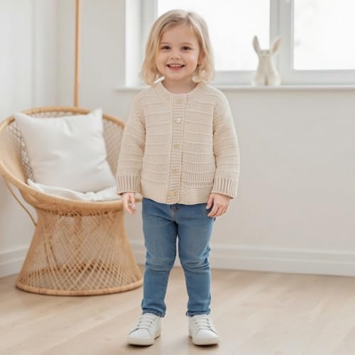 Toddler Girl Ruffle Sweater Cardigan Infant Baby Fall Clothes Winter Warm Long Sleeve Button Up Knitted Jacket Outwear4