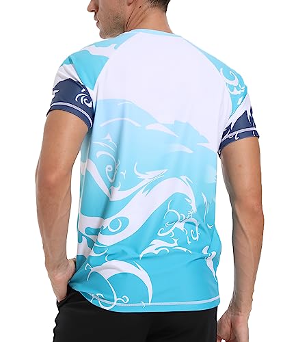 VAYAGER Men's Swim Shirts Rash Guard UPF 50+ T Shirts Quick Dry Loose Fit Water Surfing Shirt3