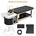 Stationary Head Spa Massage Table with Water Cycle & Fumigation Salon Equipment for Beauty Head Spa Physical Therapy Massage, Stainless Steel Gold Color-Plated Frame, Black PU Leather