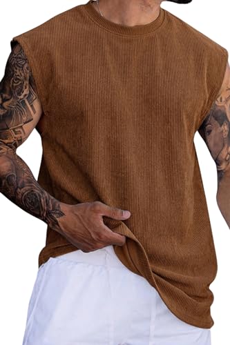 Image of RodZen Mens Polyester Tank Tops Sleeveless Round Neck T-Shirt for Gym, Running and Outdoor