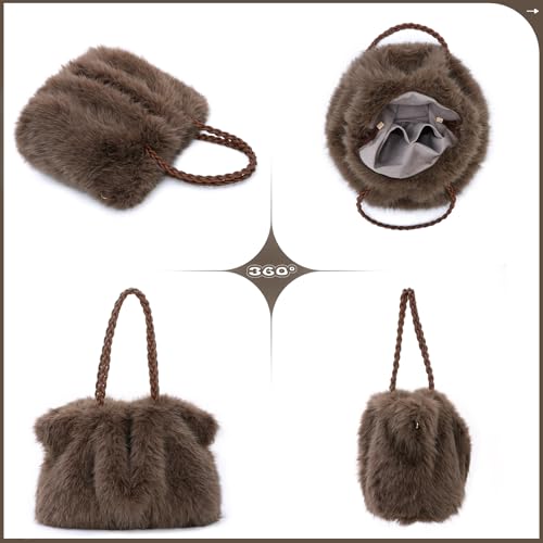 Bolso de peluche sintético GOKTOW para mujer, 3 vías miniatura 6