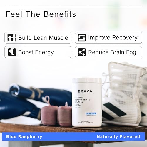 Image of Brava Creatine Gummies | 5g Lab-Verified Creatine Monohydrate Gummies for Men & Women | Every Batch Third-Party Tested | Vegan, Gluten-Free | Blue Raspberry (150 Gummies)