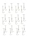 LA Linen Metal Pattern Hooks / Pack of 24 / Hardened Steel Hook / Knotted And Metal Clamped