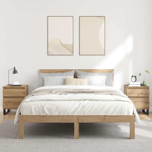 RMIHSJG Mesita de Noche Moderna con Cajón y Compartimento, Estilo Clásico y Elegante para Dormitorio, Hecha de Madera de Ingeniería Resistente y Patas de Metal Estables, Fácil