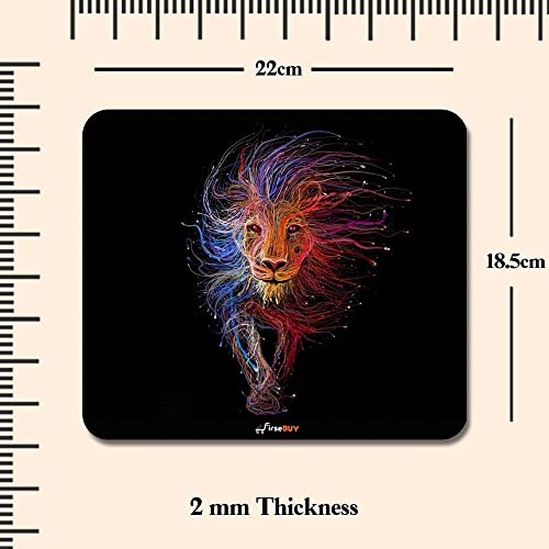 Image of Rectangle Mouse Pad, Anti Slip Rubber Lion Design Mousepads Desktops Gaming Mouse Mat Customized Designed for Home and Office, 8.6 X 7.08 Inches