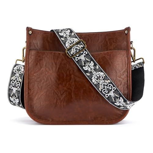 Image of ZOOEASS Bronze Buckles Purse Strap, 2 inch Wide Crossbody Handbag Strap Adjustable Replacement Shoulder Strap Vintage Embroidery
