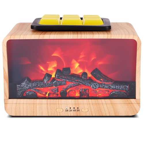 Lampade Profumate, Lampada Diffusore Oli Essenziali con Effetto Fiamma, 3 Livelli di Oscuramento, Tempistica, Lampada a Candela Profumataper Casa per Ufficio,Camera da Letto, Regali di Compleanno