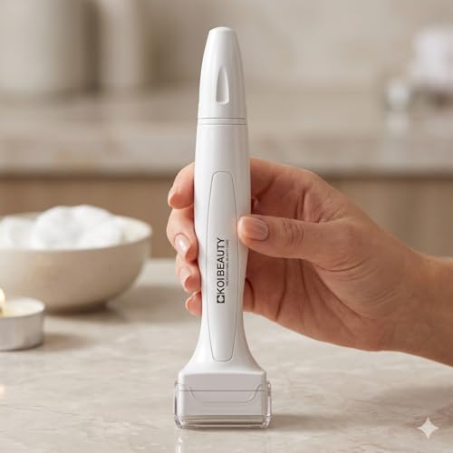 Koi Beauty Premium Derma Stamp, Manual Microneedling for Face Body Scalp, Titanium Microneedle Stamp Pen, Skincare Tool for Men and Women - White - Image 2